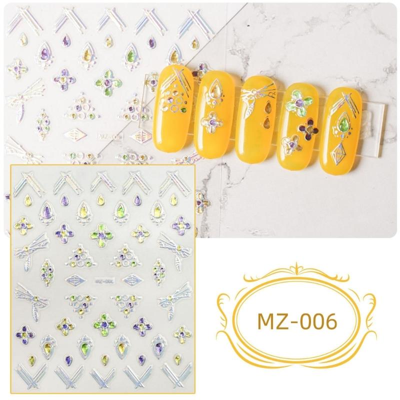 3D Geprägte Nail Art Aufkleber Bunte Blumen Nagelabziehbilder Selbstklebende Nageldesign Aufkleber für Nagelkunst Dekorationen