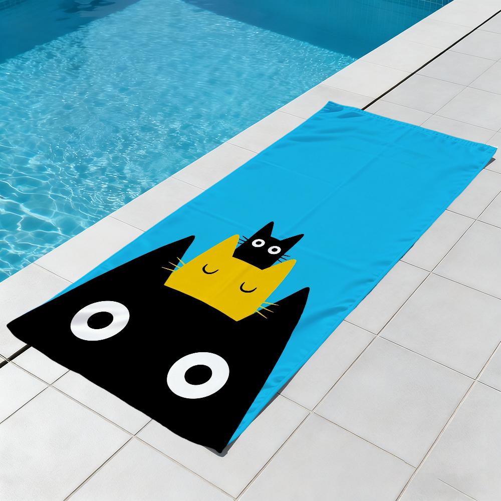 fahion funny cute cat M-Merle Goll art Towel Beach Quick Dry Soft Pool Towels Gift for Travel Gym Shower Camping sports