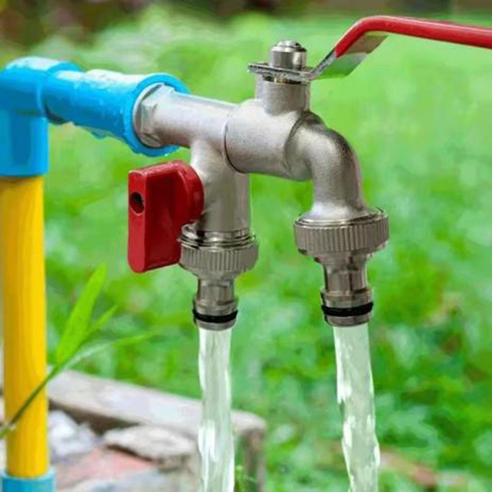 1 Inlet 2 Outlet Dual Nipple Faucet Universal Double Valve Faucet  Washing Machine