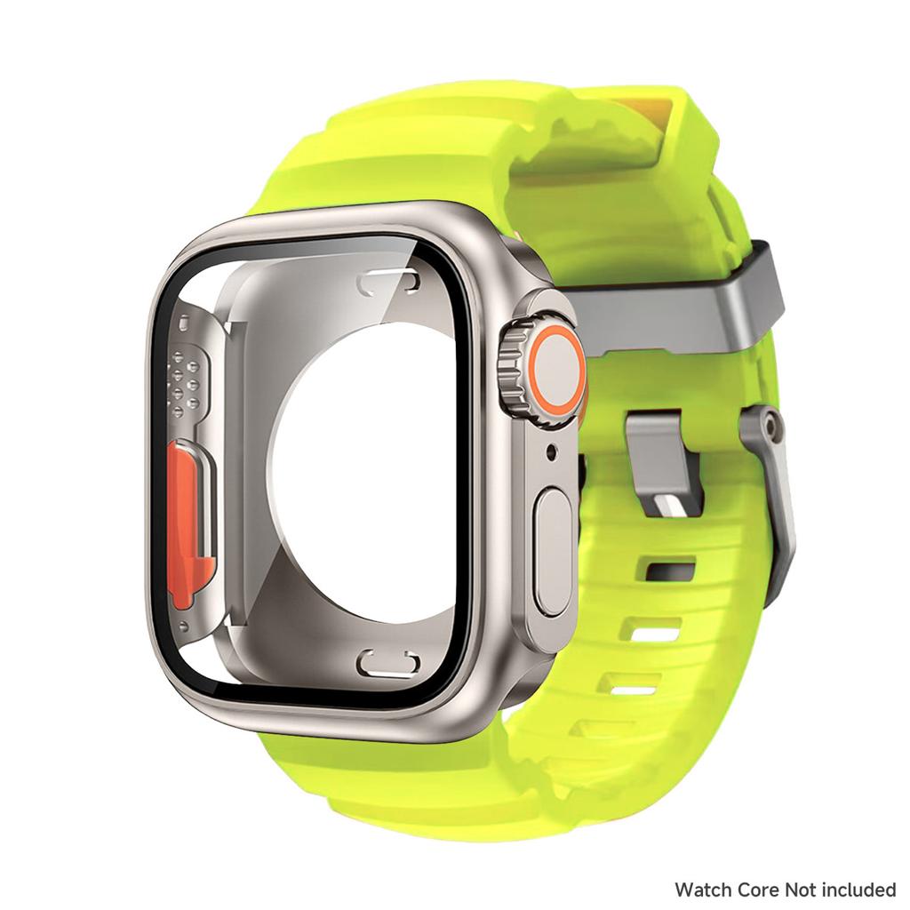 PC Case+Silicone Strap For Iwatch Series 11 10 9 8 7 6 5 4 SE3 Sport Band Hard Cover For Apple Watch 44/45/mm Bracelet Bumper