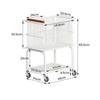 Movable Dirty Clothes Basket With Wheel Double-Layer Clothes Storage Trolley Storage Basket Bathroom Carbon Steel Clothes Basket