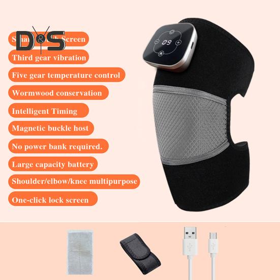 Beheiztes Kniemassagegerät mit 5 Heizmodi, 3 Massagemodi, Digitalanzeige, wiederaufladbares kabelloses Kniemassagegerät