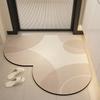 Alfombra de suelo absorbente para baño con forma de corazón de tierra de diatomeas, felpudo de baño, felpudo de entrada, alfombra de secado rápido antideslizante