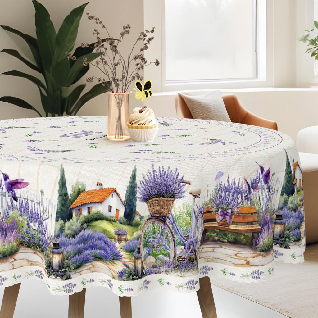 Independence Day Flower Wreath Waterproof Rectangular Tablecloth Red Blue Flower Star USA Flag Tables Cover for Dinner Kitchen