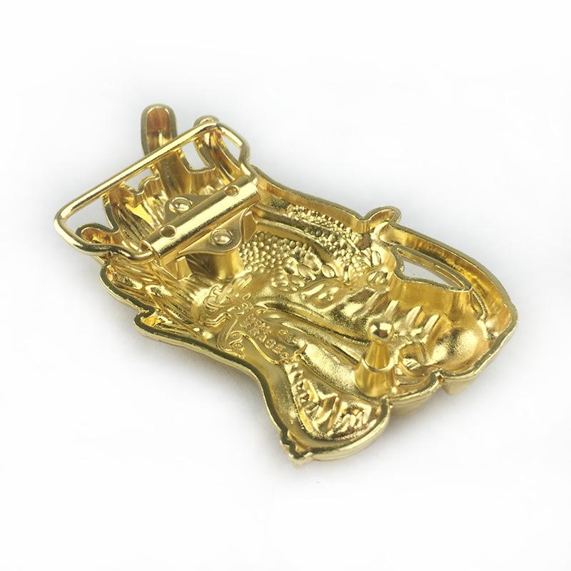 Zinc Alloy Men's Chinese Dragon Belt Buckle – Trendy Smooth Snap Design