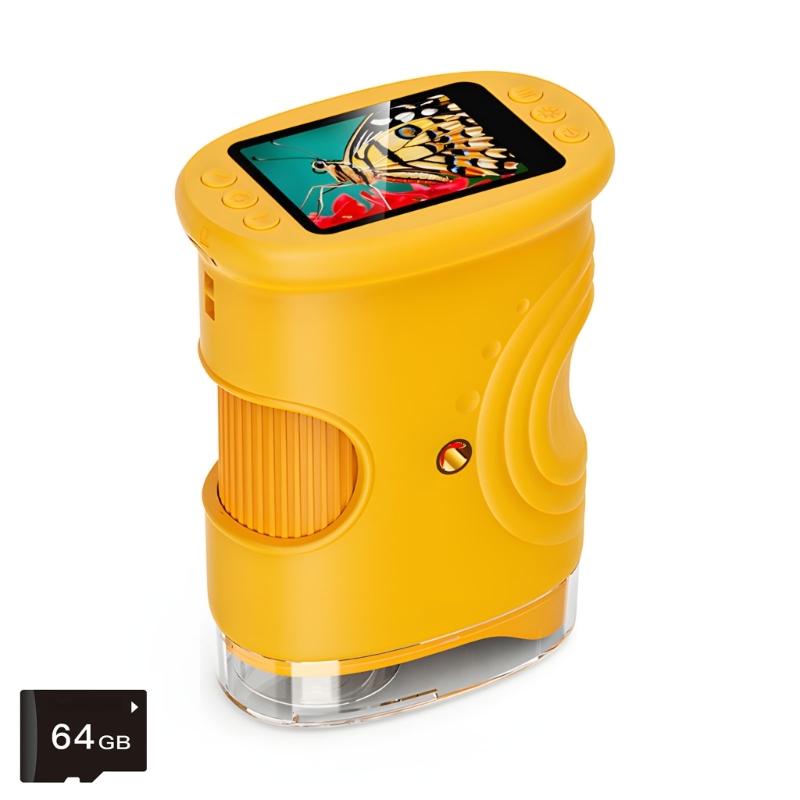 Microscopio Digitale da 2 Pollici per Bambini Lente d'Ingrandimento Portatile Fotocamera con Ingrandimento 1000X e Sistema di Illuminazione LED Integrato