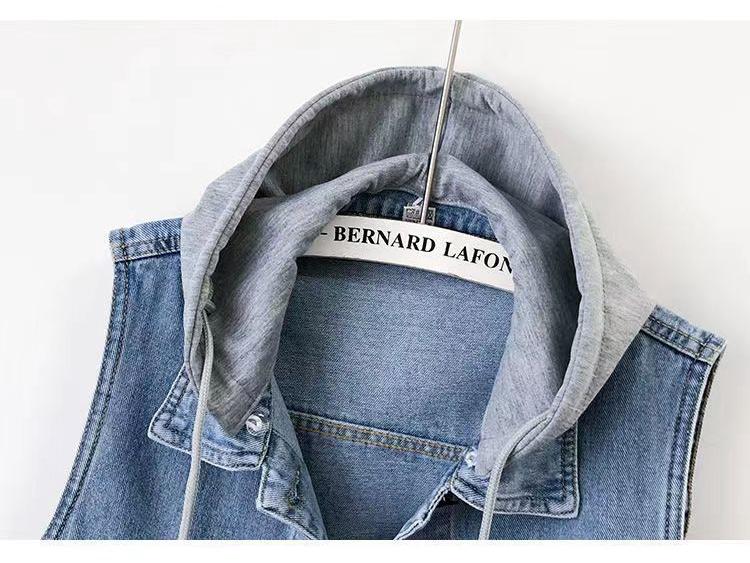 Damen Slim Denim Weste, Vielseitige Ärmellose Jacke mit Revers für Frühling/Herbst 2025