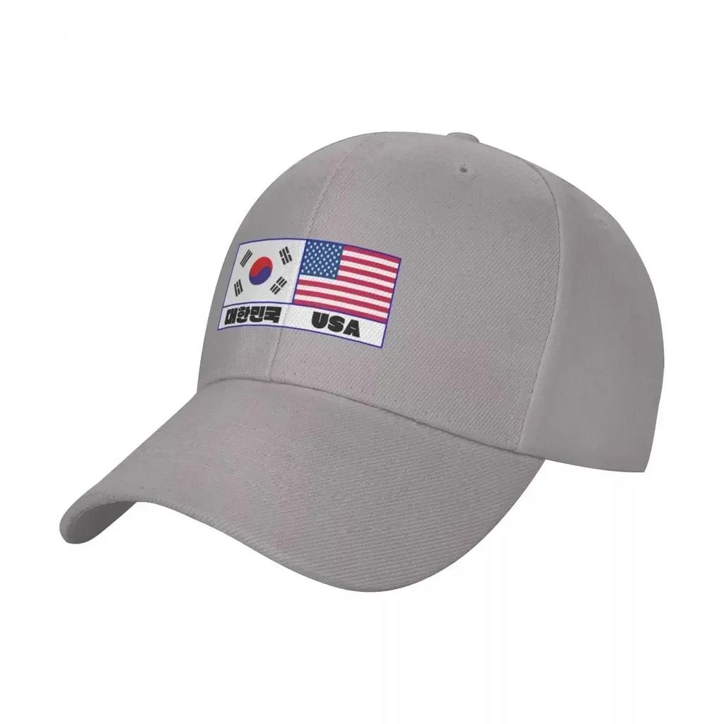 South Korea Flag USA Flag Baseball Cap Sunhat Golf Wear Unisexs Luxury Womens