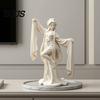 Detailed Chinese Style Statue 3D Printed Ancient Dancer Ornament, Elegant Flowing Water Sleeve Figurine, Traditional Home Decor Oriental Aesthetic