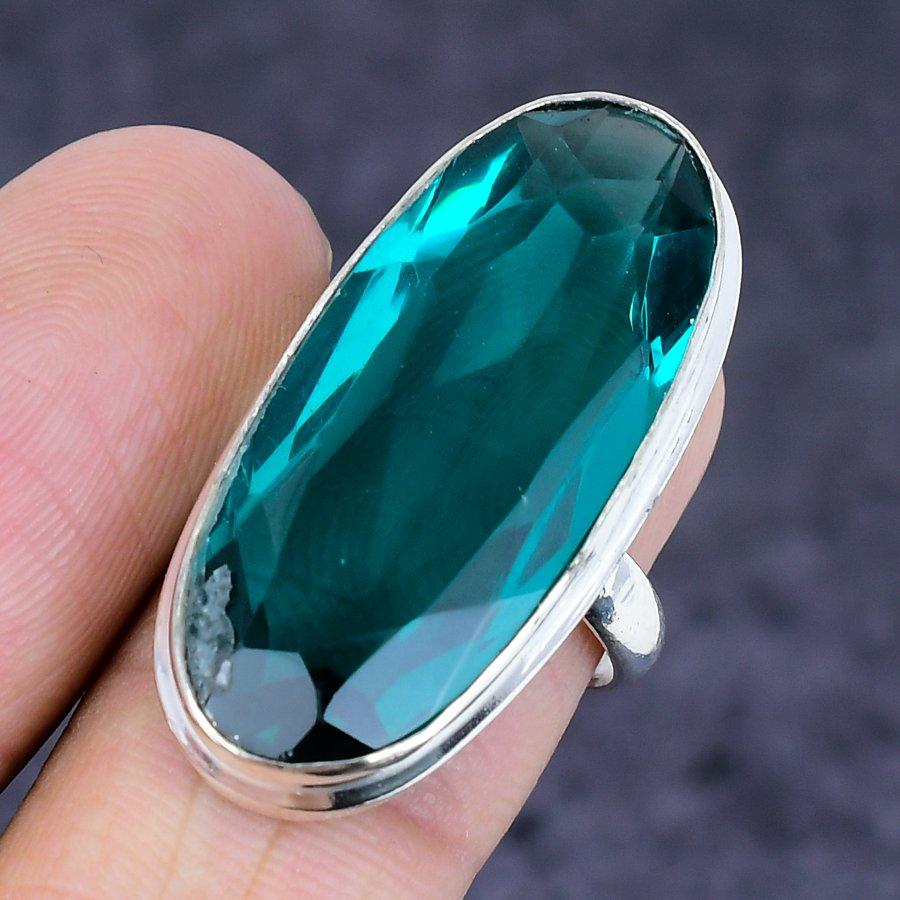 Indicolite Tourmaline Gemstone Handmade 925 Sterling Silver Ring Size 6 u3o43