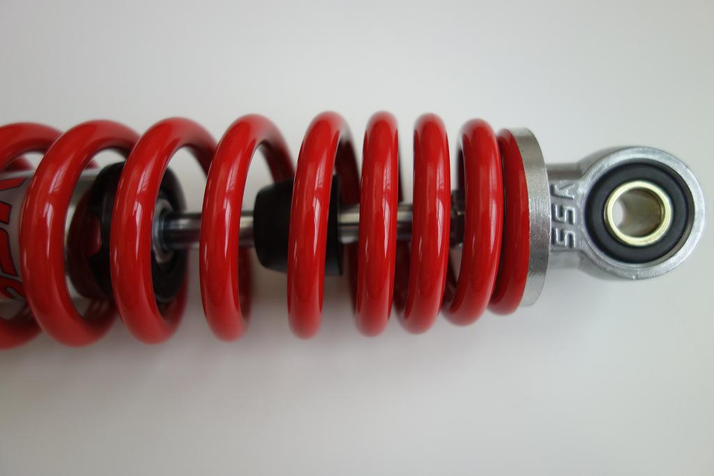 YSS Rear Suspension for Address Spring V125/G/S, Chrome/Red, 5-Stage Preload, V125-315-RED