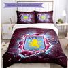 Set Lenzuola Stampato Aston Villa Football 3 Pezzi, Comodo Set Copripiumino per Camera da Letto Amico della Pelle