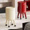 Wheeled Garbage Can with Lid Large Capacity Tall Trash Legs Press Top Rolling