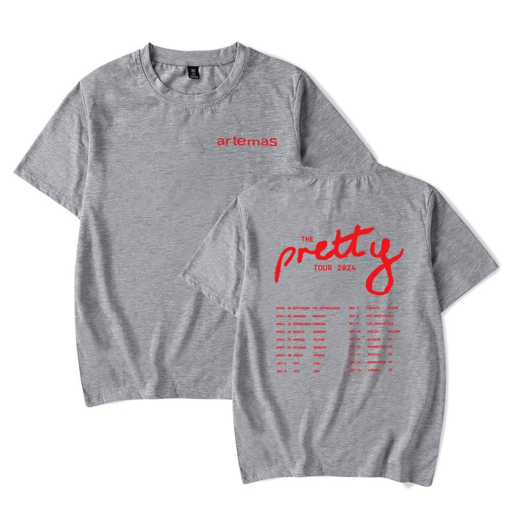 Artemas Pretty Tour Merch T-Shirts Unisex Unisex Übergröße Lässig Kurzarm Rundhals Baumwolle T-Shirt Unisex Mode Streetwear Oberteile
