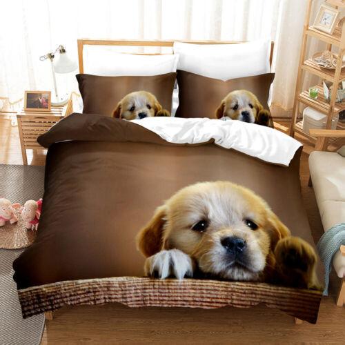 Dogs Quilt/Doona/Duvet Cover Set Single/Double/King Size Bed Pillow Cases