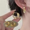 Vintage Einfache Geometrische Gedrehte Kleine Creolen für Damen Mode Unregelmäßige Texturierte Ohrringe Ästhetischer Schmuck Geschenk