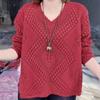 Maglione a trama grossa da donna, stile coreano, tinta unita, con lacci, per la primavera e l'autunno, ideale per stratificare