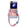 Samsung Galaxy Z Flip7 Iridescent Leather Heart Case – Protective Cover for Z Flip 6/5/4