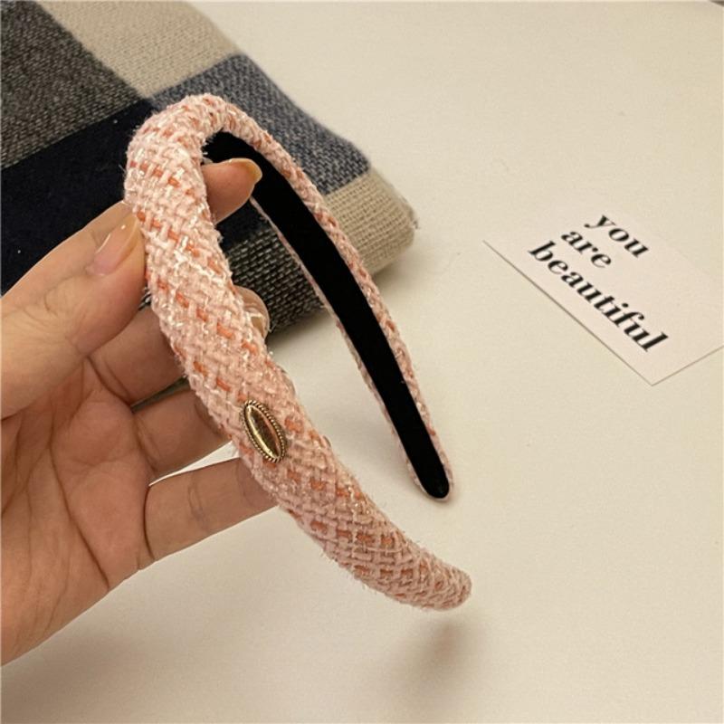 

Твидовые обручи для волос в стиле ретро, ​​милые женские модные элегантные нескользящие романтические головные уборы во французском стиле, аксессуары для вечеринок для девочек