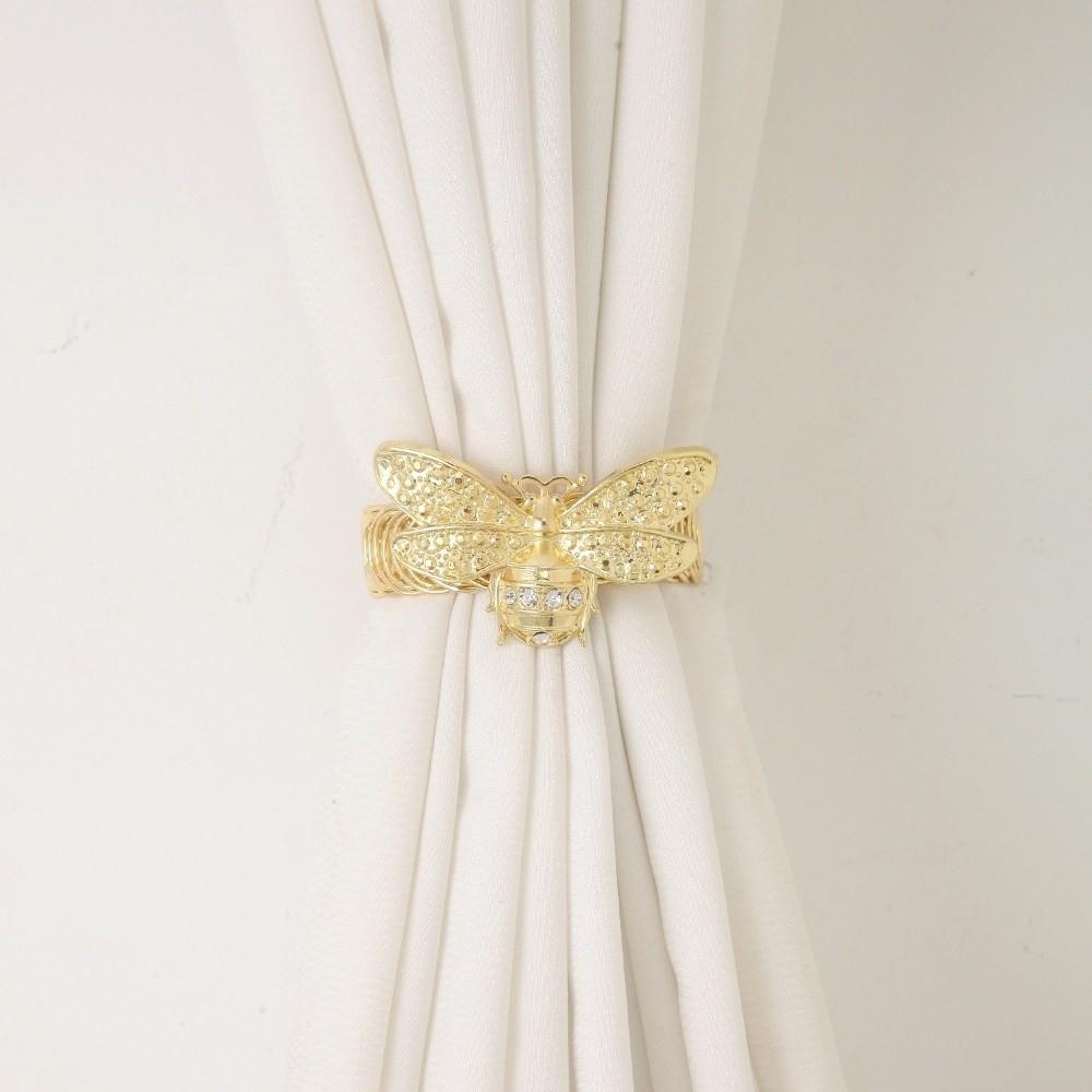 Luxury Bee Curtain Straps Clips Metal Curtain Holdbacks Spring-Loaded Curtain Tieback  Dining Room