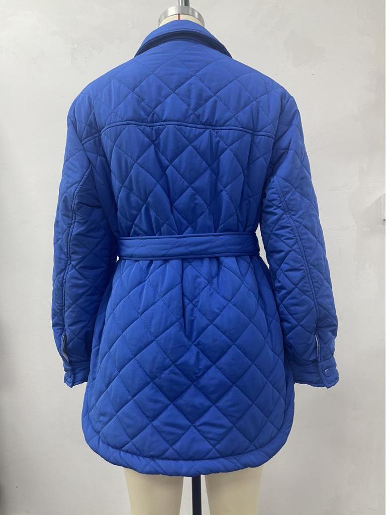 Abrigo Largo Acolchado de Algodón con Solapa para Mujer - 2023 Otoño/Invierno Chaqueta Gruesa y Cálida