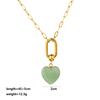Handmade Beaded Necklace Women's Love Heart Natural Stone Pendant Necklace