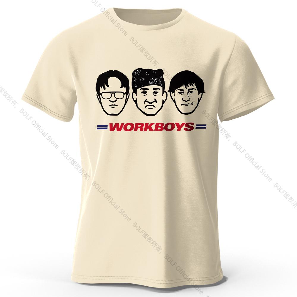 Work Boys Printed T-Shirt 100% Cotton Oversized Vintage Graphic Tees for Men Women Summer Tops Americana Streetwear