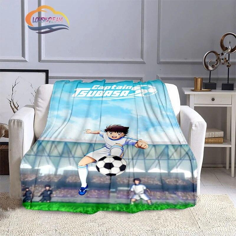 Captain Tsubasa Cartoon Blanket  Football Kicers Series Flannel Wool Air Conditioner  Warm Sofa Cover  Nap