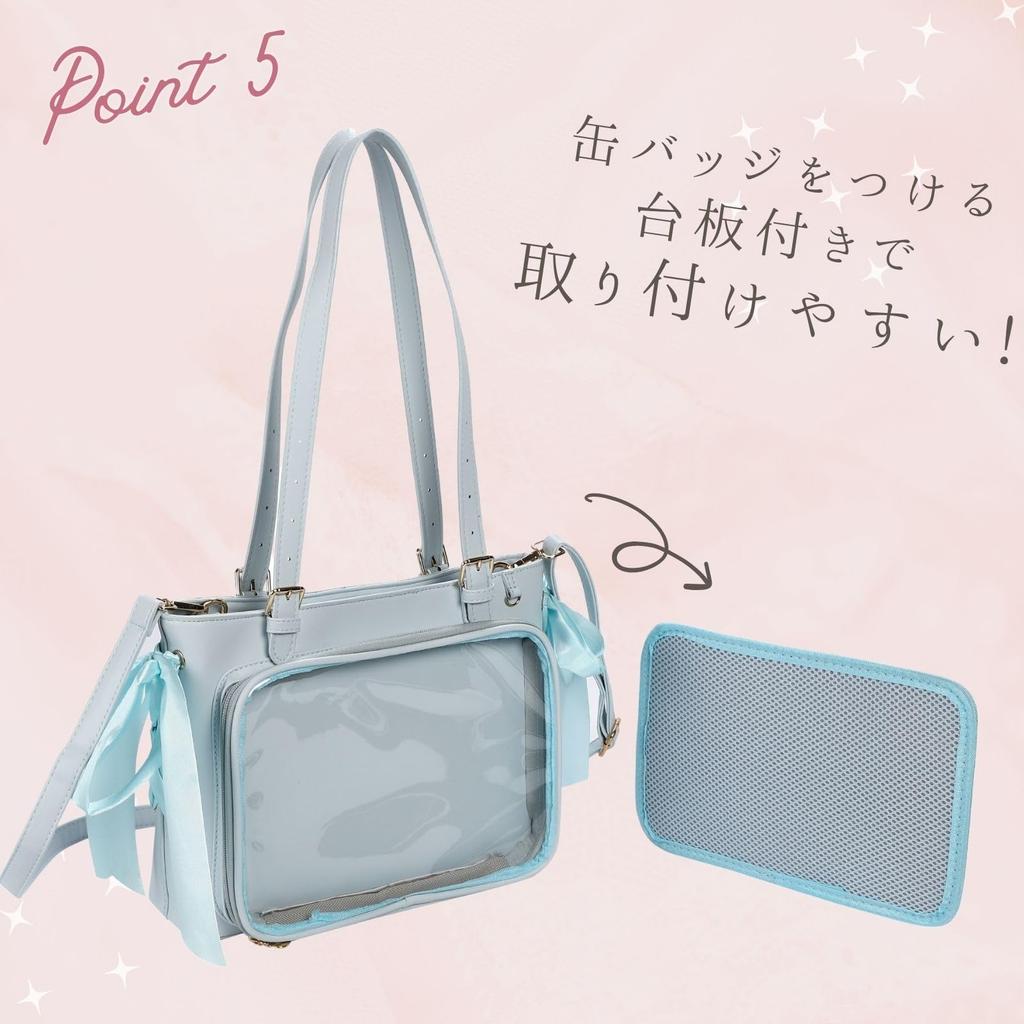 [Harujio] Ita Bag, Ita Bag, Oshikatsu Bag, Ita Bag, Black, White, Silver, Blue, Red, Cute, Stylish, Ribbon, Large Capacity, Popular, Ita Bag, Ita Bag
