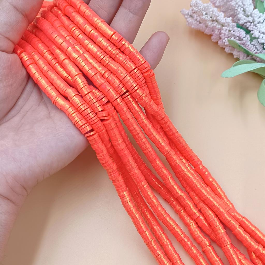 1 Sıra Kolye 7 Renk Bileklikler 6mm Sedefli Toz DIY Takı Yapımı İçin Gevşek Boncuklar Polimer Kil Moda 350 Adet Ara Boncuk