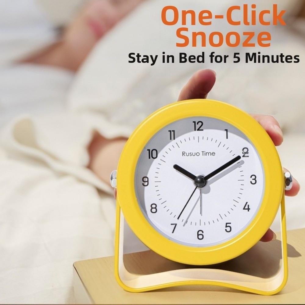 Rotating Bracket Desktop Clock Silent Mechanism Electronic Clock Alarm Clock  Bedroom Decor