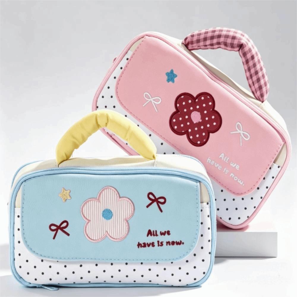 Multi-Layer Stationery Bag Large Capacity Storage Bag Handheld Design Pencil case  Student Use