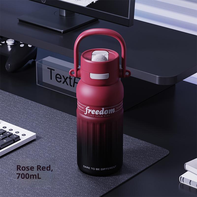 

Thermos Cup Large-capacity Straw Water Cup, Women s 2026 New Model High Appearance Level Cup Outdoor Portable Men s Water Bottle 700ml красный