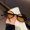 Koreanische Retro-Sonnenbrille mit ovalem Rahmen und Leopardenmuster - Formt kleine Gesichter, Modischer High-End-Streetstyle für Damen
