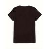 European Size Women's Valentine Glitter T-Shirt-Soft Black Top with Heart & Butterfly Print, Sparkling Casual Blouse for Valentine's Day&Casual Attire