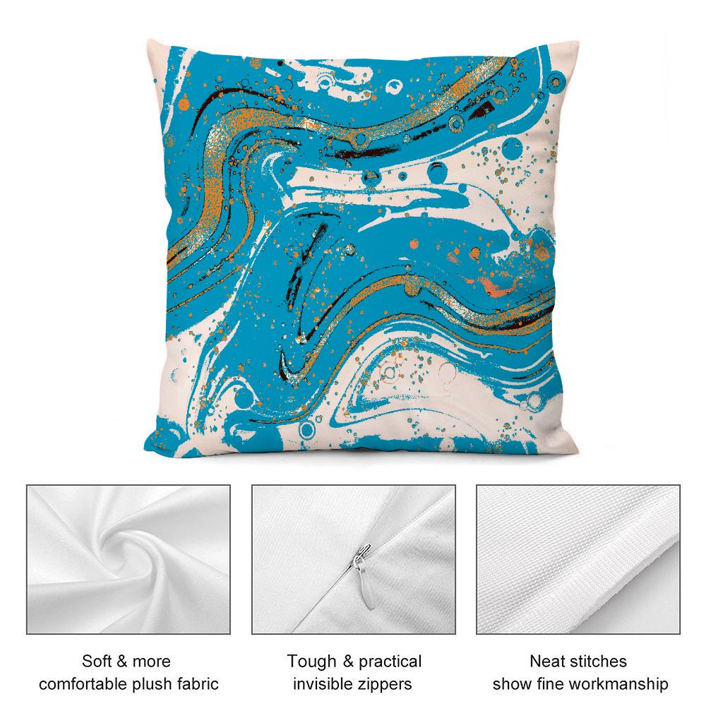 Marbling Texture Pillow Case Short Plush Pillow Covers Sofa Decorative Gift Home Double-sided Printing Cushion Cover