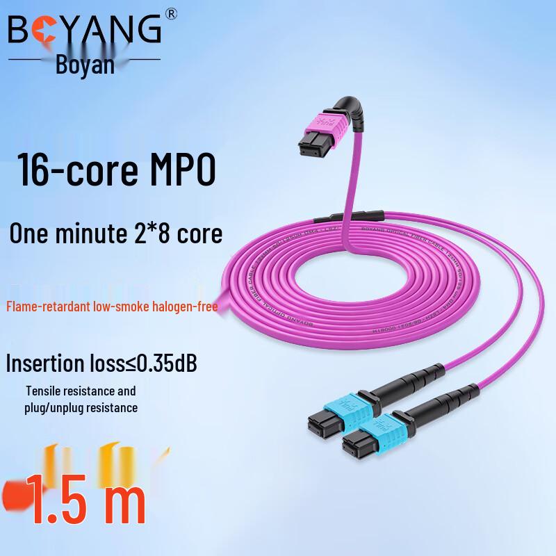 

BOYANG 16-Core MPO OM4 400G Multimode Fiber Optic Patch Cord