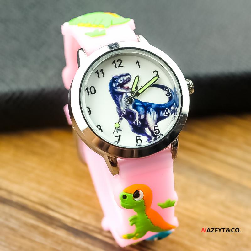 Children's 3D Dinosaur Silicone Watch - Cute Cartoon Animal Gift for Students