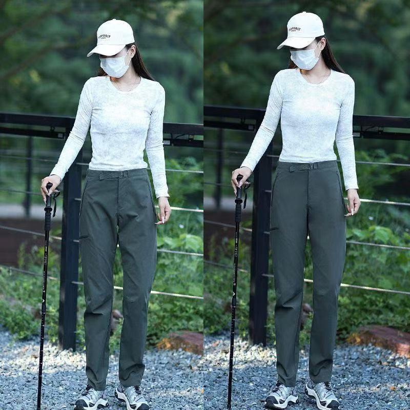 Outdoor Functional Softshell Straight Pants With Multiple Pockets For Mens Hiking And Casual Wear