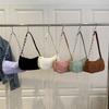 Trendige Vintage Handtaschen Damen Herbst Winter Corduroy Achseltasche Reißverschluss Schulter Kleine Taschen Damen Weich Lässig Clutch Handtasche