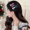 Kawaii Miffy Rabbit Hair Clip Cute Korean Cartoon Instagram Striped Miffy Rabbit Hair Clip Bow Girl Autumn and Winter Bangs Clip
