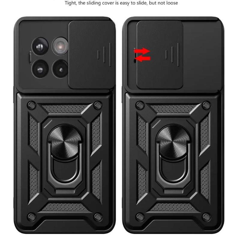 For OnePlus 13R 13 Slide Lens Kamerabeskyttelse Støtsikker panserveske for Oneplus ACE 5 Pro ACE5 3V 3 Pro Magnetisk ringholderdeksel