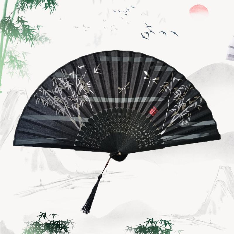 1pc Bamboo Hand Fan Multi-colored Foldable Vintage Chinese Style Home Decor Handheld Folding Fan for Church Wedding Party Gifts