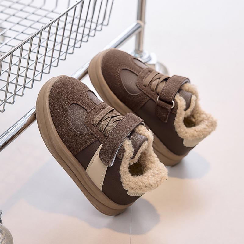 Warm Fleece Lined Low Top Casual Unisex Kids Sneakers For Toddlers
