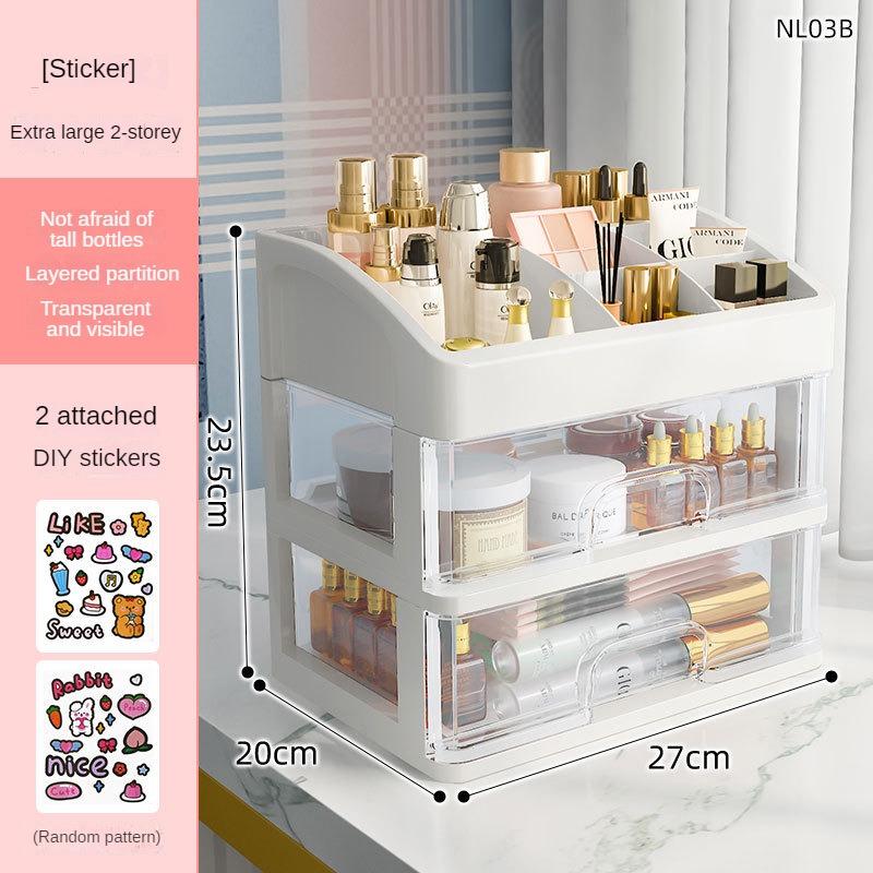 Desktop Makeup Drawer Type Cosmetic Storage Box Make Up Case Brush Holder Lipstick Skincare Makeup Tables Organizer