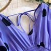 Damen Punkte Puffärmel Slim Bodysuit Schicke Mode Elastische Bodycon Jumpsuits Elegante Gothic Overalls