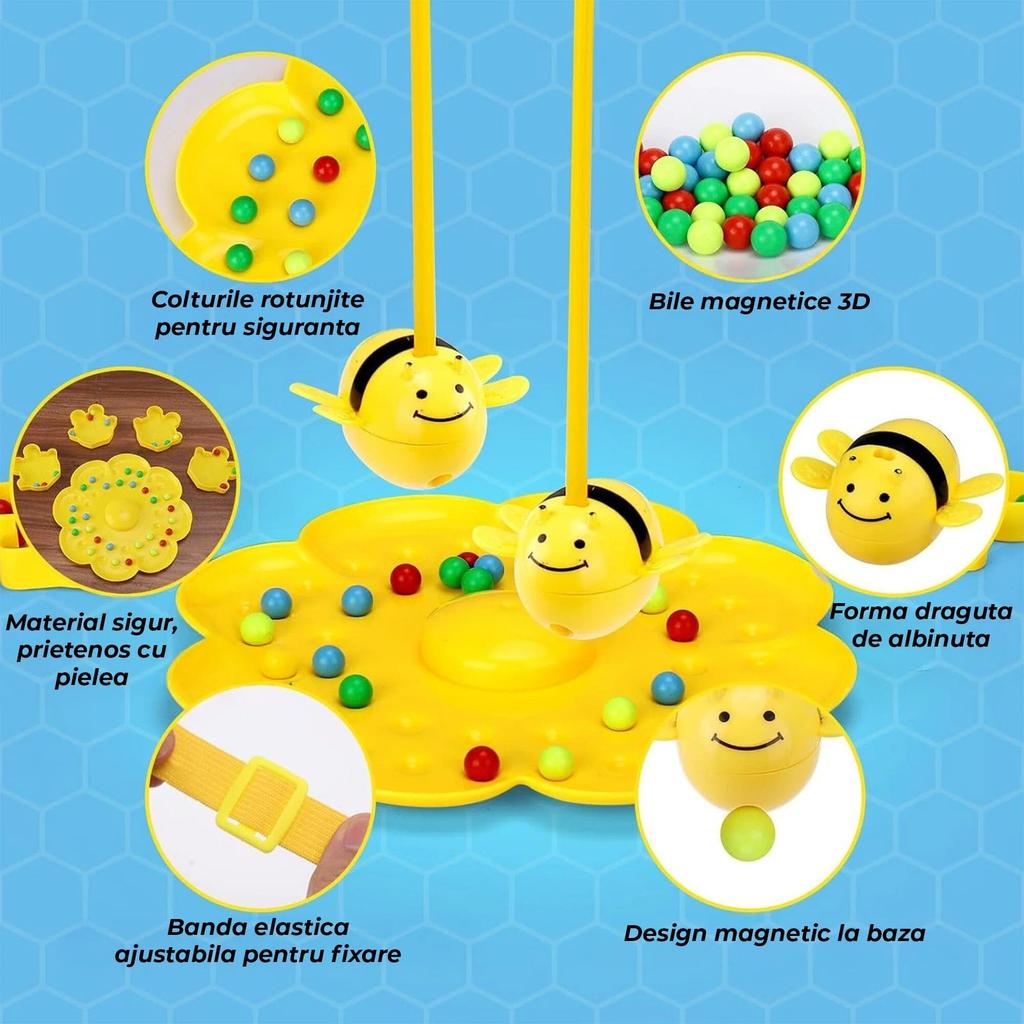 Albinuta Interactive Kids Game Board, Magnetic Multi-Functional Board Game for 2-4 Players, Trains Focus & Coordination, Ages 4+, Yellow