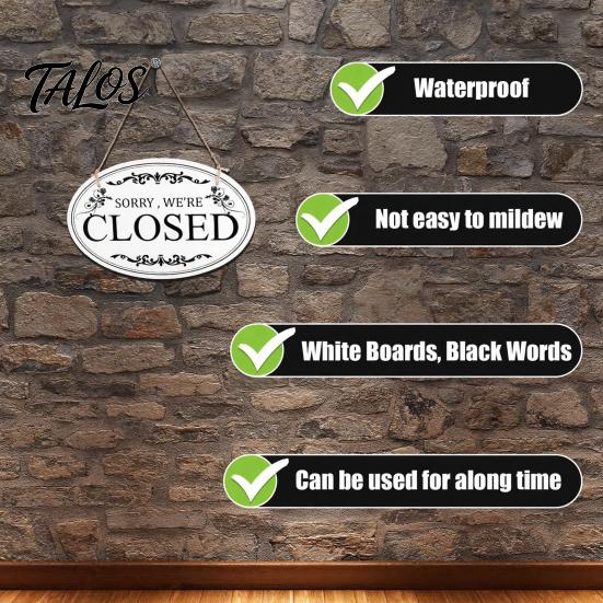 Retro Vintage Door Decor Wooden Open Closed Sign, Double-Sided Hanging Sign with Plaque Frame, Waterproof Storefront Business Indicator, Shop