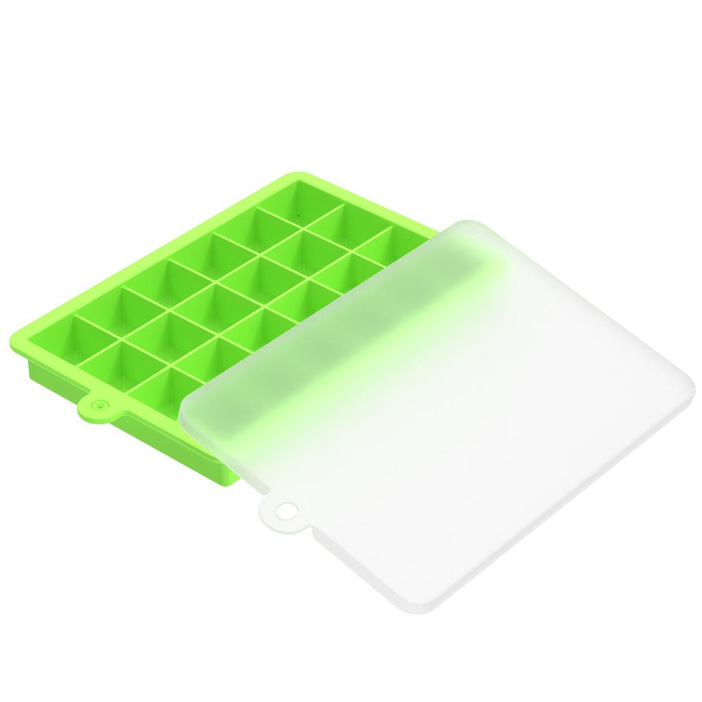 24 Hole Silicone Ice Tray Square Box Auxiliary Food Puree Cheese Jelly Mold Bar Kitchen Tool Cocktail Cube Ice Mold With Lid