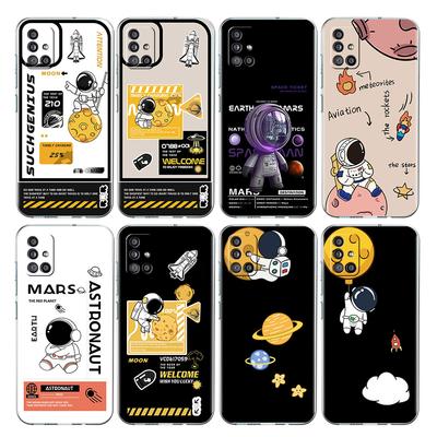 Luxus Astronaut Clear Case für Samsung Galaxy A52 A12 A51 A32 A21s A71 A32 A22 50 A70 A31 A72 5G Telefonabdeckung